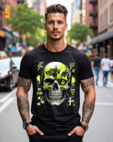 Skull Bling Rhinestone T-Shirt – Neon Yellow Edition (Men’s Sizing Runs Large)