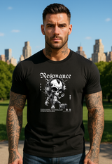 RESONANCE Skull DJ – Black Collection T-Shirt (Monochrome Drip Edition) 💀🎧