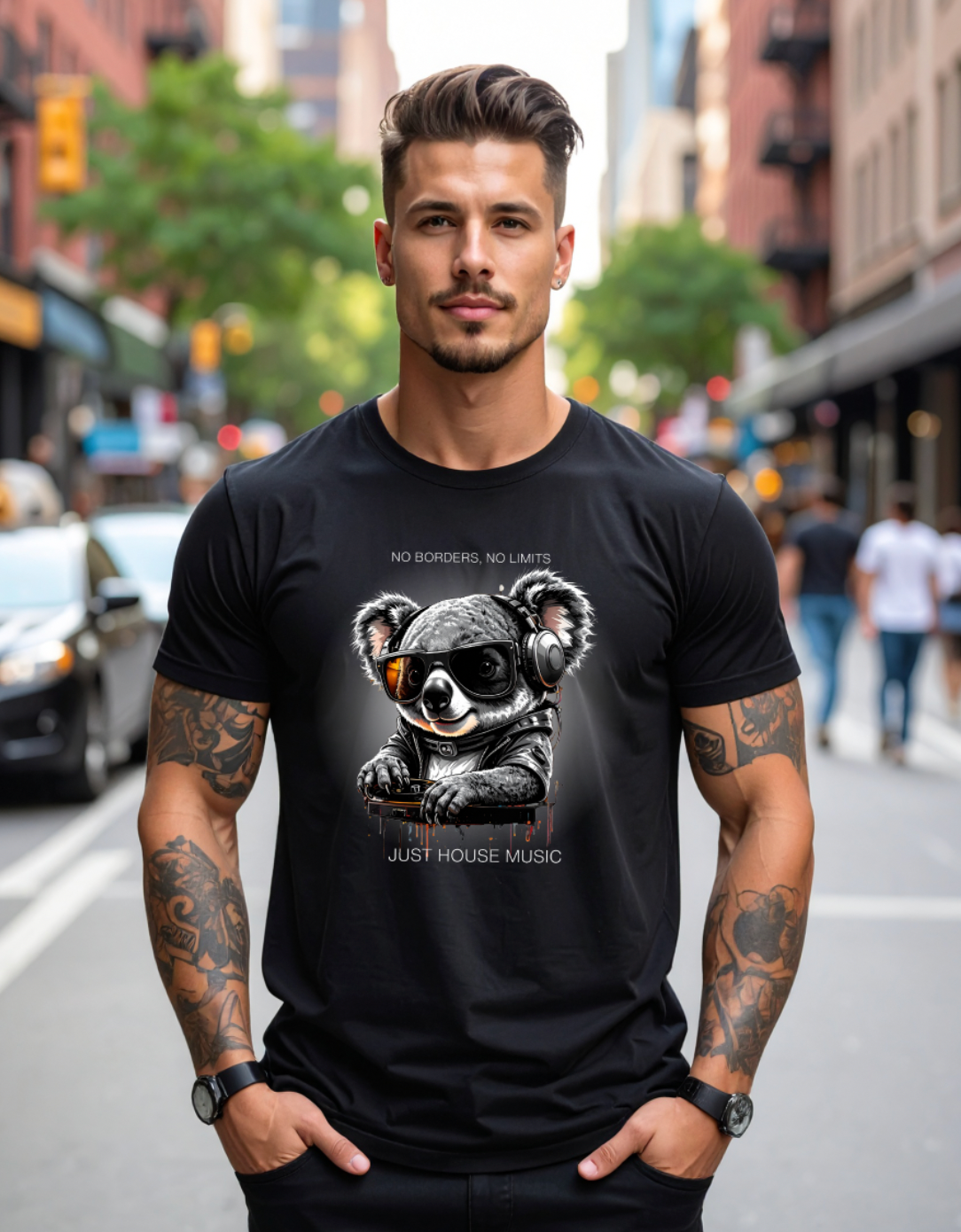 Koala DJ – Just House Music Tee (Black Edition)
