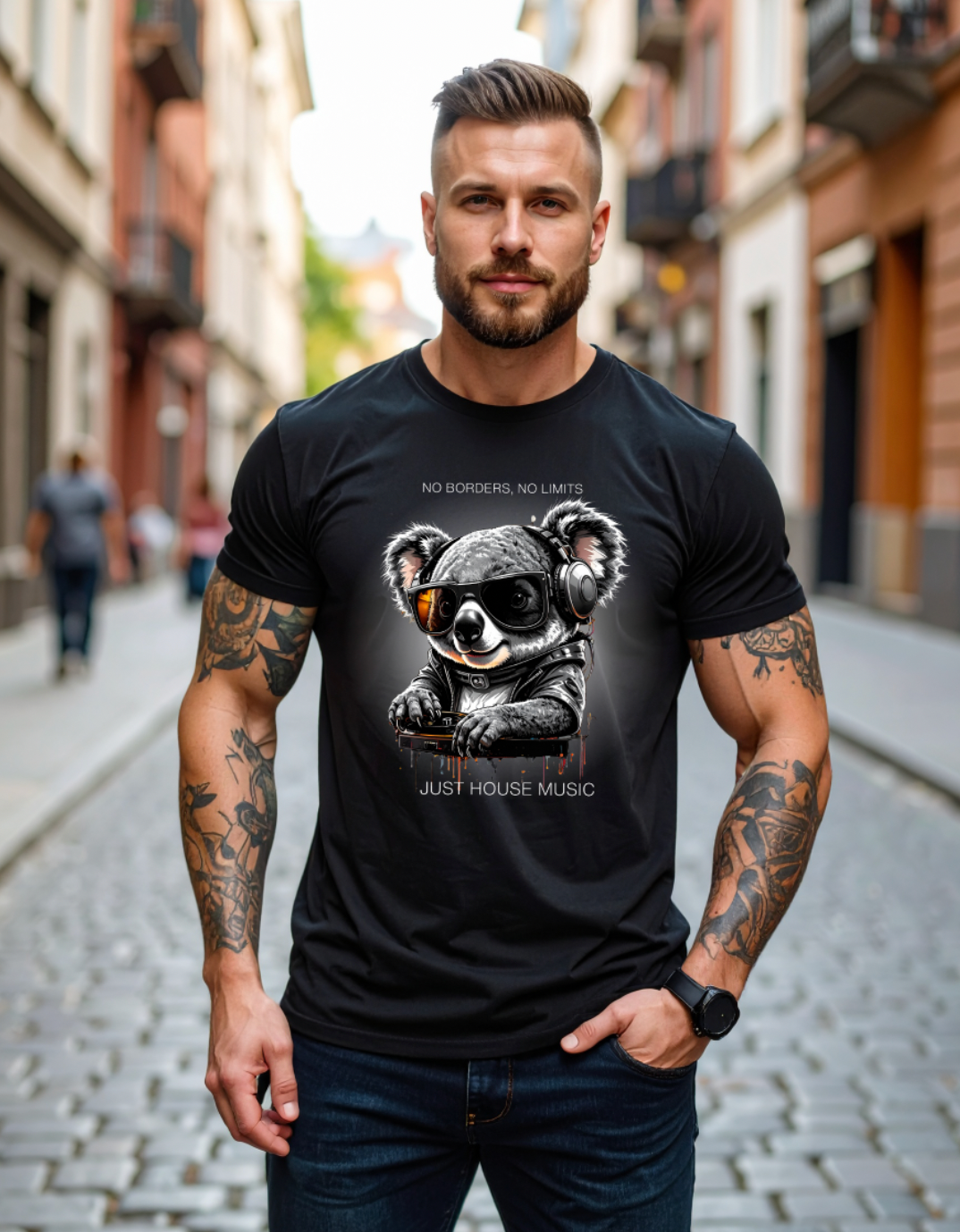 Koala DJ – Just House Music Tee (Black Edition)