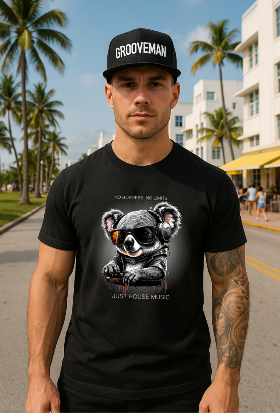 Koala DJ – Just House Music Tee (Black Edition)