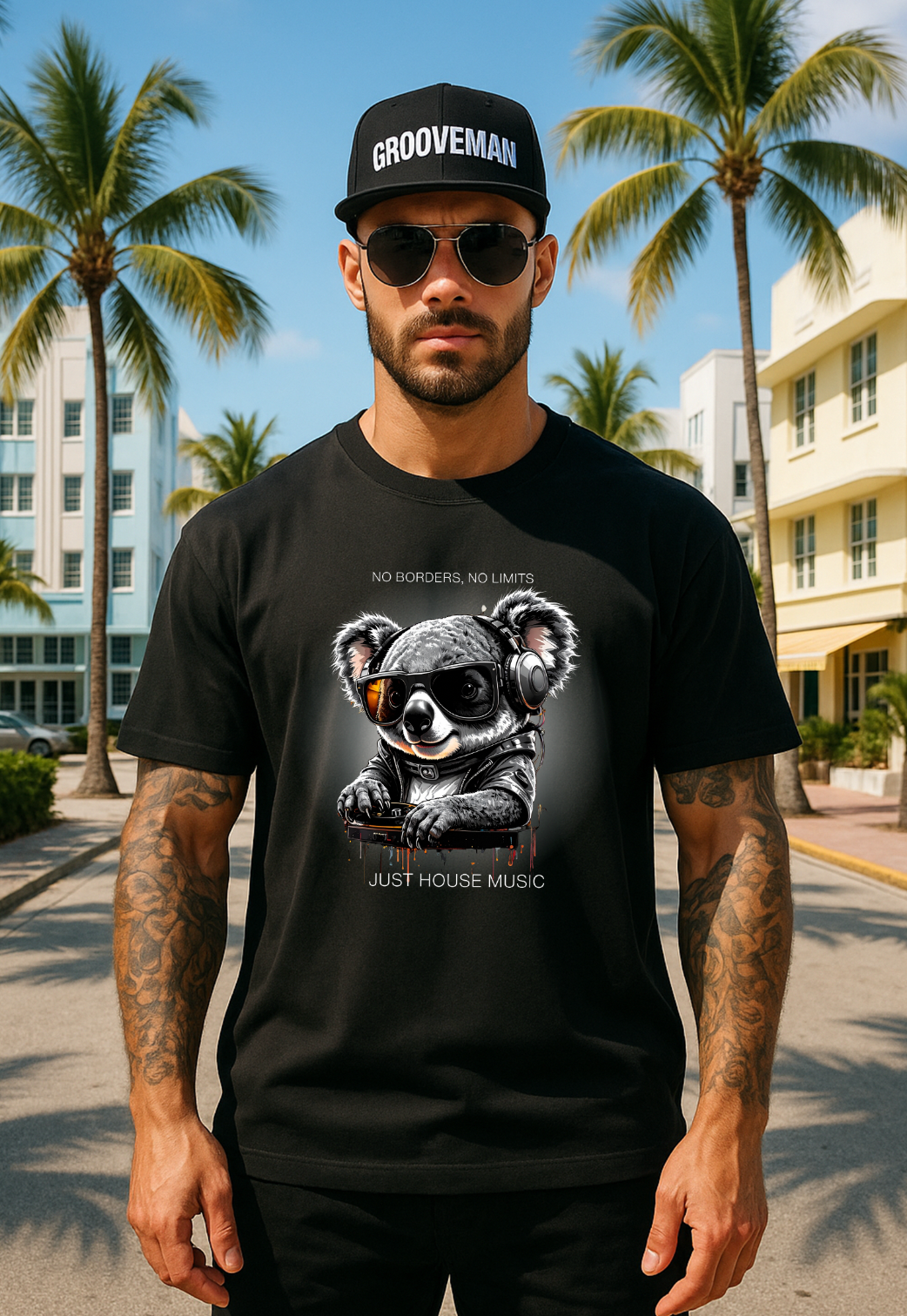 Koala DJ – Just House Music Tee (Black Edition)