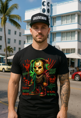 Teddy Jason "No Mask No Mercy" – Horror Streetwear Graphic Tee