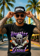 Grooveman™ “Hustler Grind Angel” Graphic T-Shirt – Exclusive Streetwear Edition 🪽💸