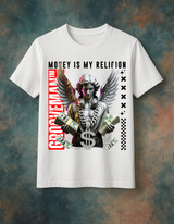 Grooveman™ “Money Is My Religion” Angel T-Shirt – Street Luxury Edition 💸🪽