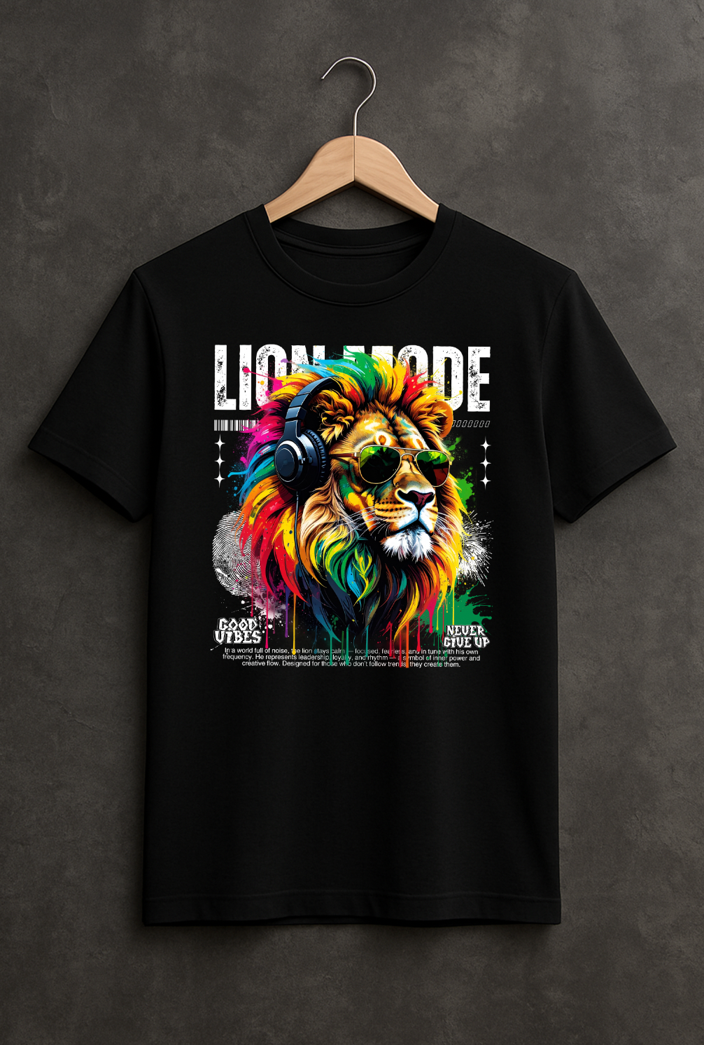 Grooveman™ “Lion Mode” T-Shirt – Reggae Power & Street Vibes Edition 🦁🎧