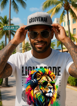 Grooveman™ “Lion Mode” T-Shirt – Reggae Power & Street Vibes Edition 🦁🎧