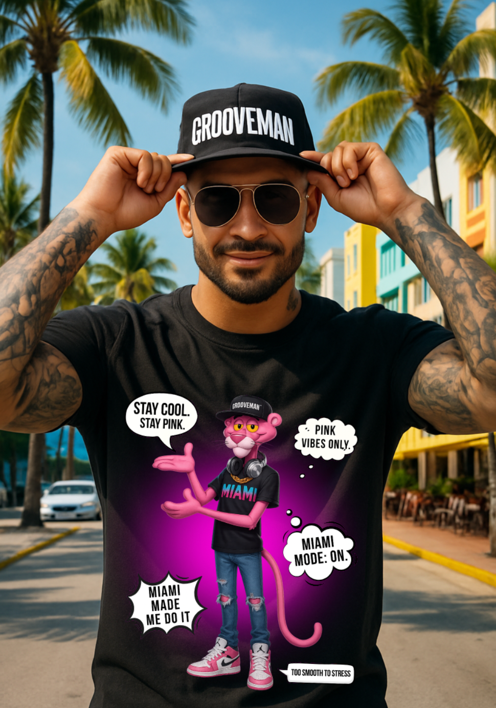 Pink Panther “Miami Mode” Tee – Grooveman Men’s Edition