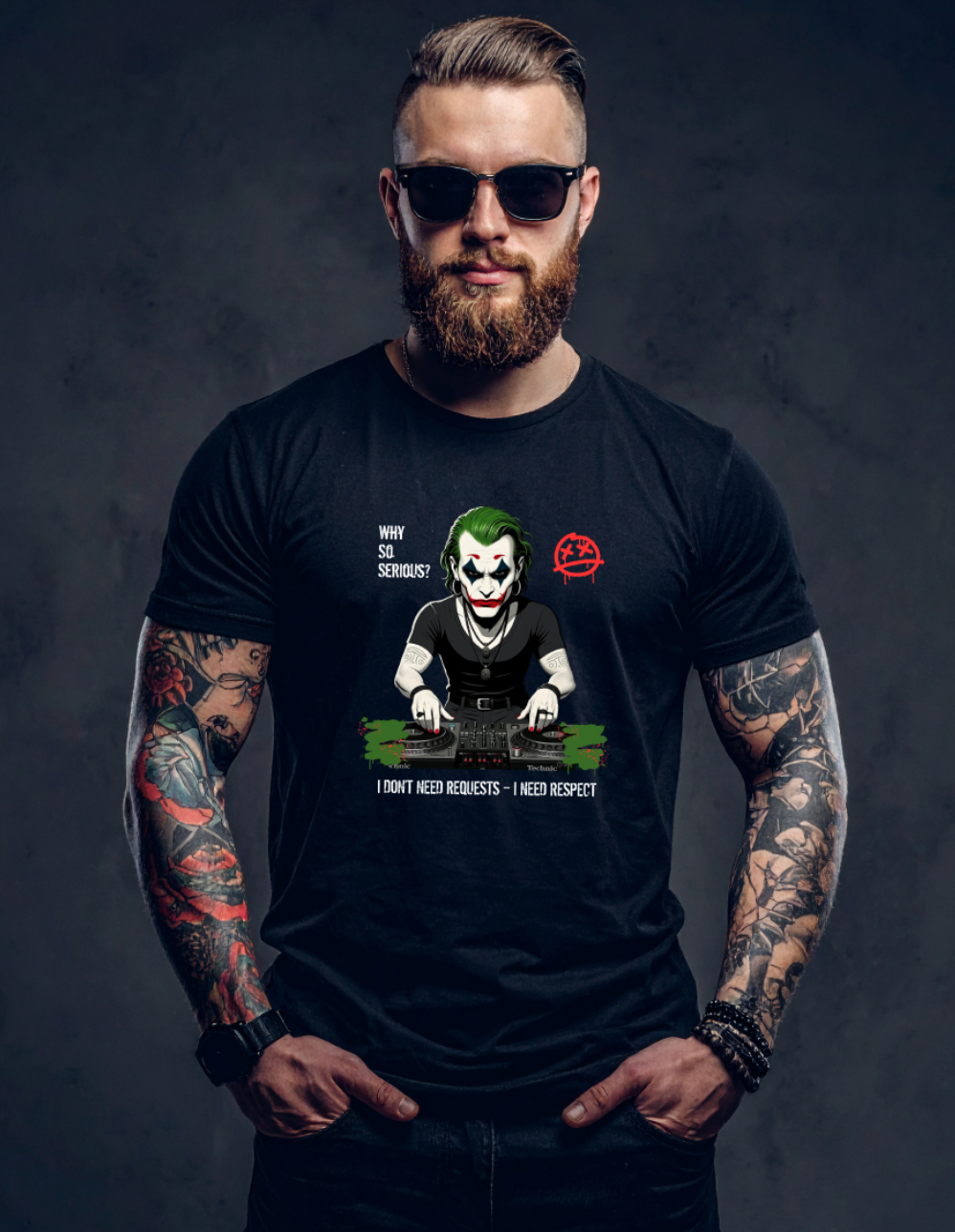 Joker DJ – “I don’t need requests, I need respect” | Black Collection Tee