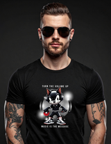 Turn The Volume Up – Angry Felix The Cat Black Collection T-Shirt