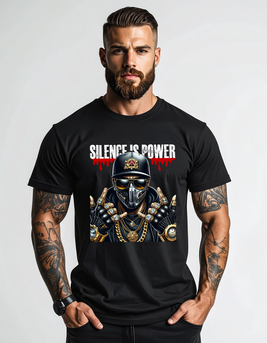 Silence Is Power – Masked King Bling T-Shirt