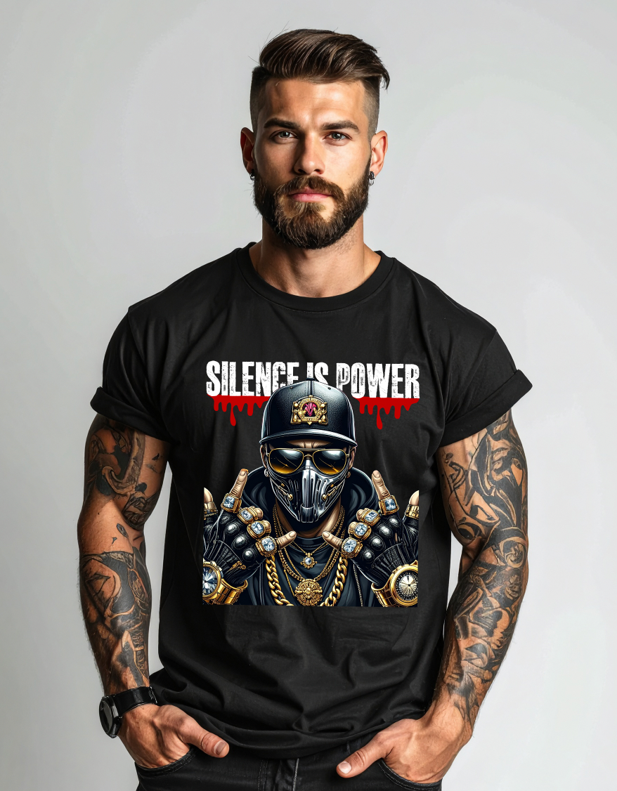 Silence Is Power – Masked King Bling T-Shirt