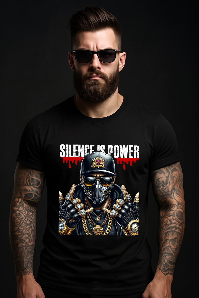 Silence Is Power – Masked King Bling T-Shirt