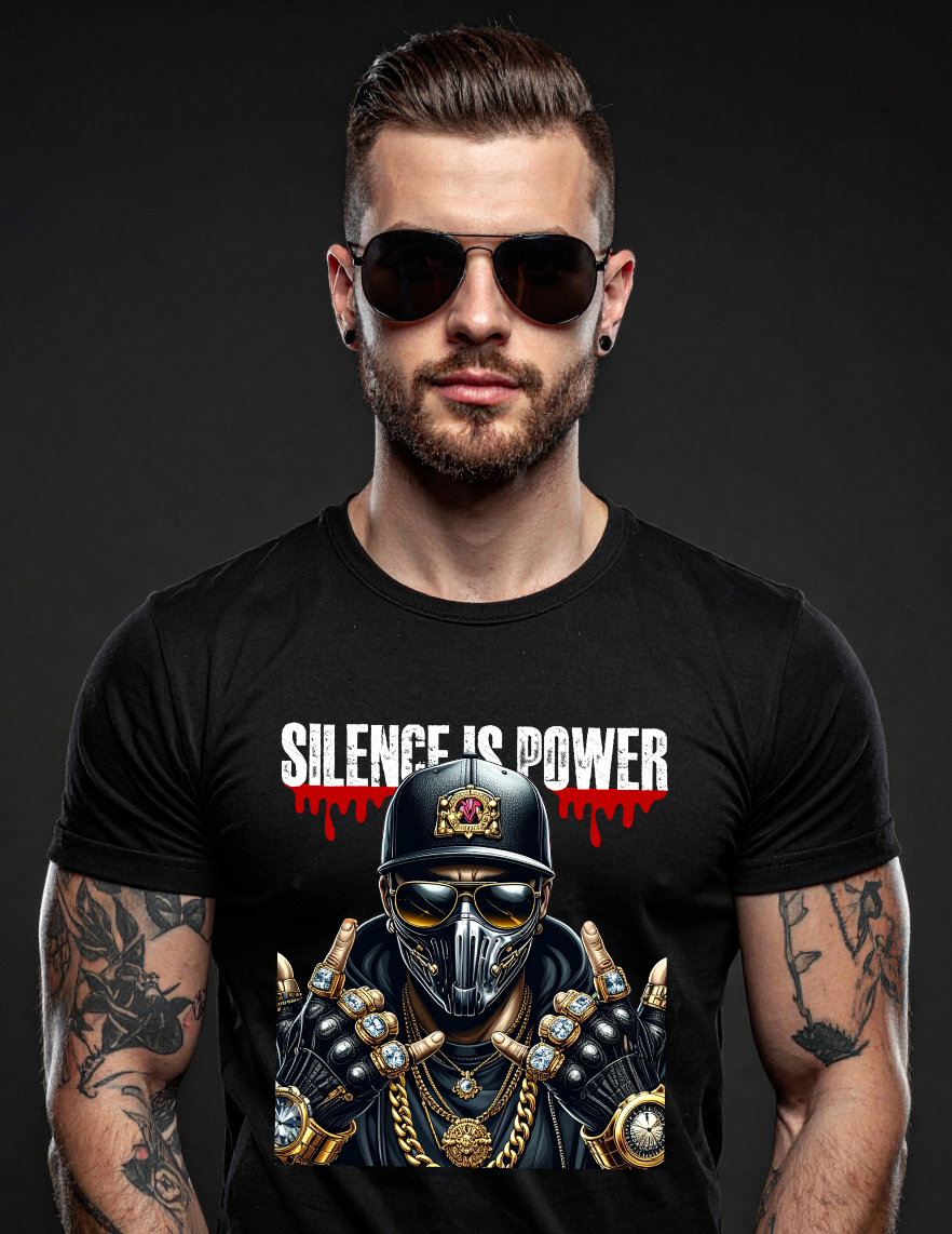 Silence Is Power – Masked King Bling T-Shirt