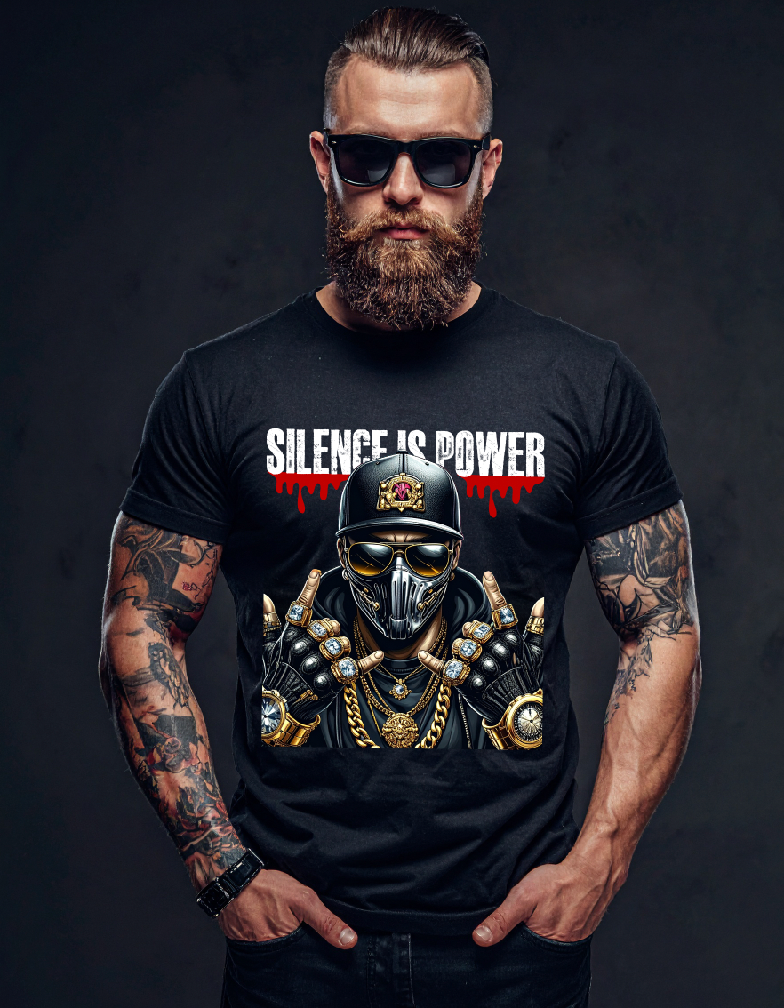 Silence Is Power – Masked King Bling T-Shirt