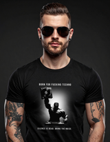 Grooveman T-Shirt – Born For Fucking Techno | Black Collection DJ Graphic Tee