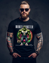 Grooveman Money Monster T-Shirt – Urban Streetwear Graphic Tee with Gold Chain & Money Bag