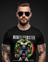 Grooveman Money Monster T-Shirt – Urban Streetwear Graphic Tee with Gold Chain & Money Bag