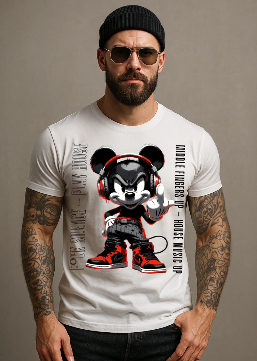 Grooveman House Music Streetwear T-Shirt – Rebel DJ Mouse Graphic Tee