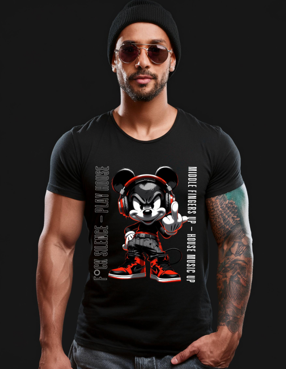 Grooveman House Music Streetwear T-Shirt – Rebel DJ Mouse Graphic Tee