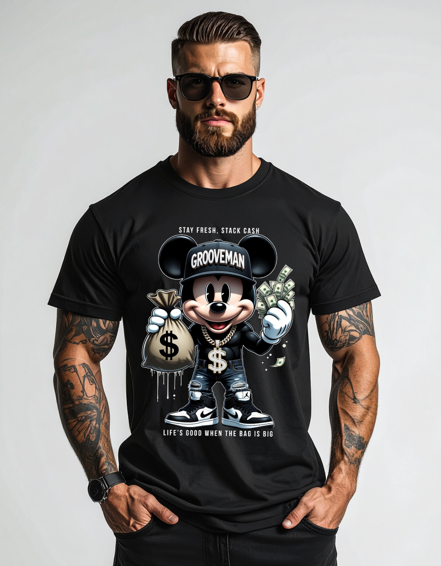 Stay Fresh Stack Cash – Grooveman Graphic Tee