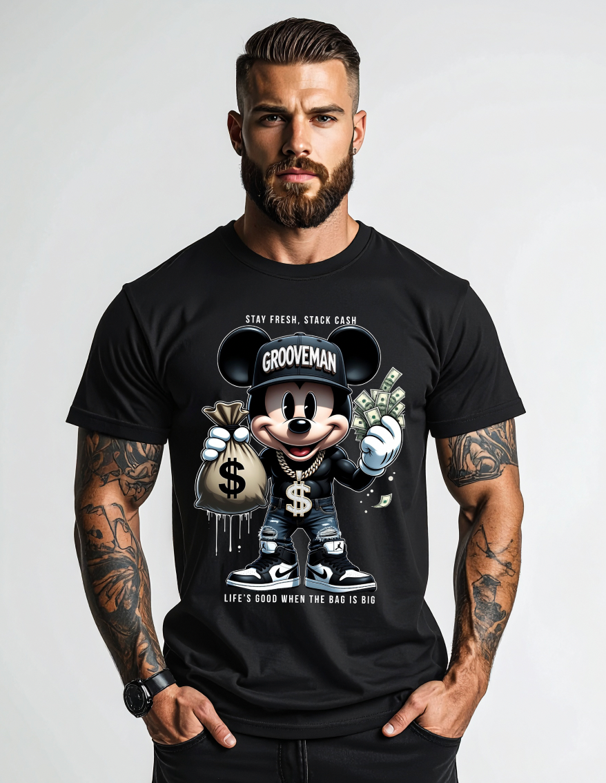 Stay Fresh Stack Cash – Grooveman Graphic Tee
