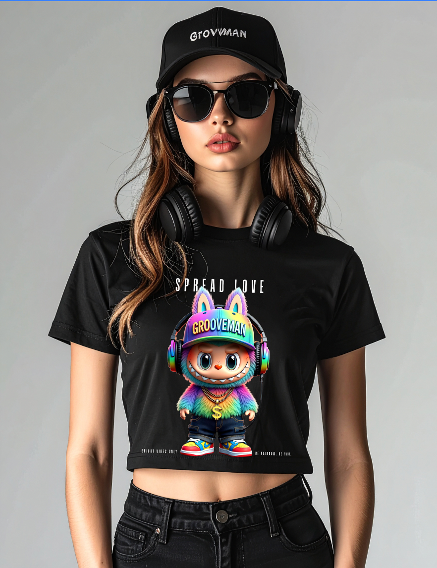 Spread Love – Rainbow Grooveman Crop Tee