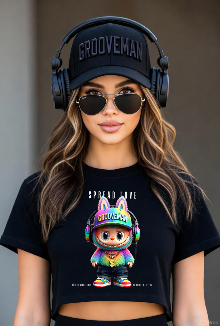 Spread Love – Rainbow Grooveman Crop Tee