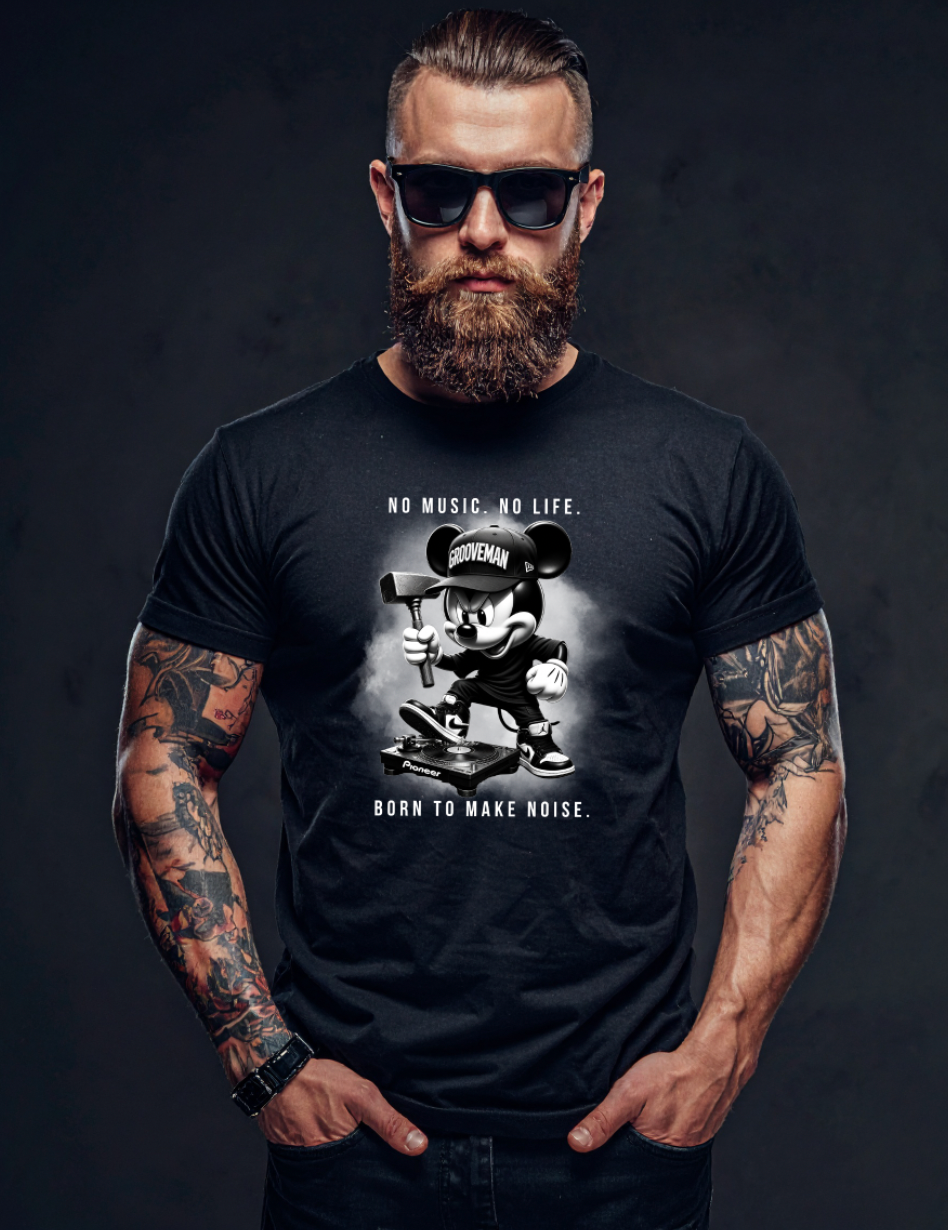Grooveman “Born To Make Noise” – Black Collection Premium Tee