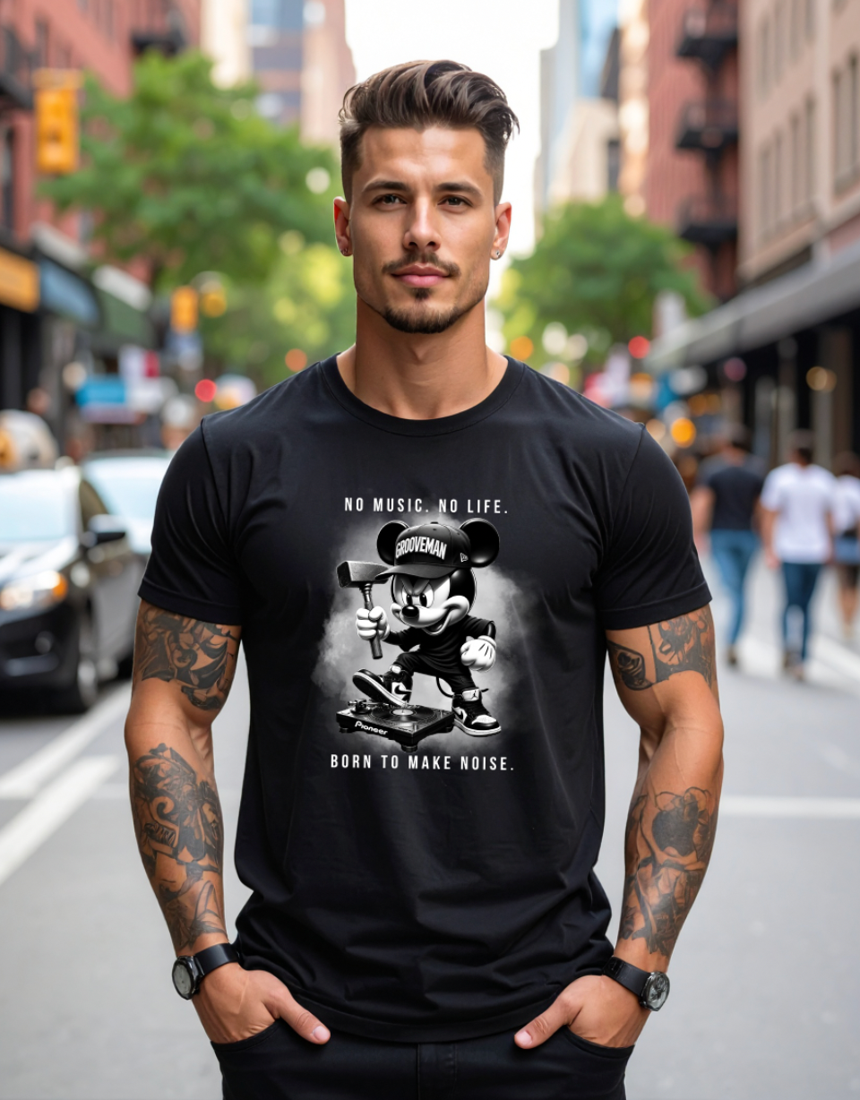 Grooveman “Born To Make Noise” – Black Collection Premium Tee