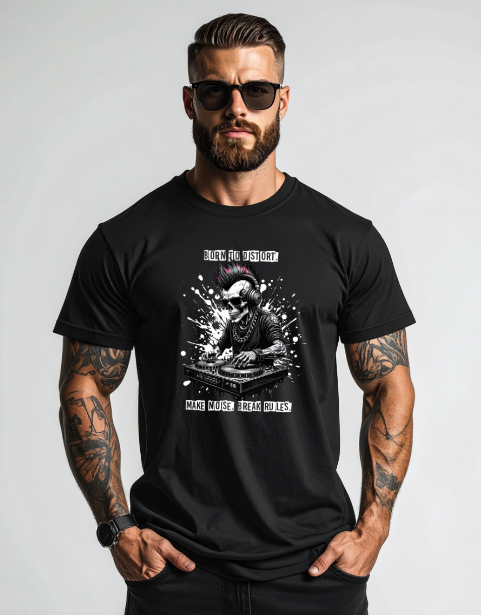 Grooveman “Born To Distort” – Black Collection Premium Tee