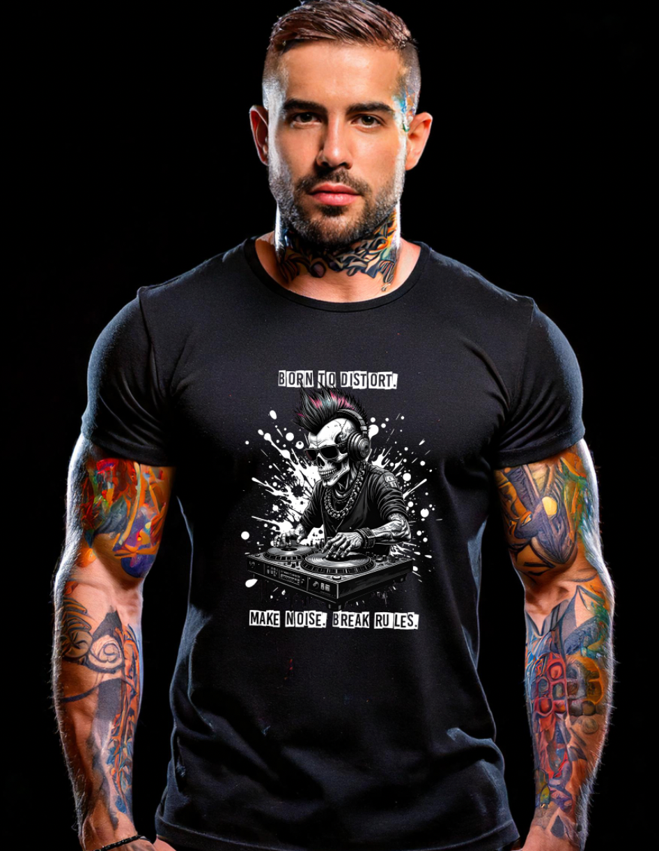 Grooveman “Born To Distort” – Black Collection Premium Tee