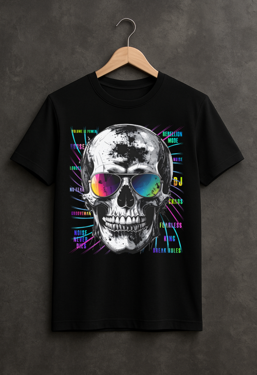 Grooveman “Skull Mirage” – Black Collection Premium Tee