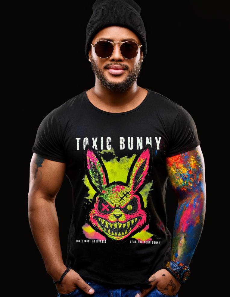 Toxic Bunny Bling Edition – Premium Rhinestone Tee