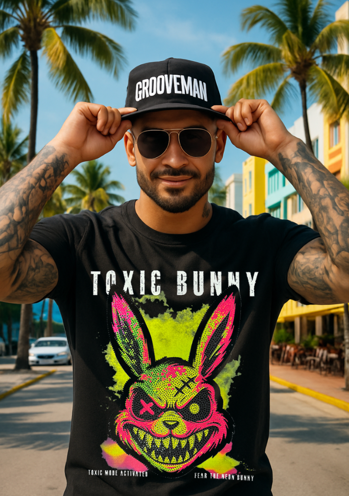 Toxic Bunny Bling Edition – Premium Rhinestone Tee