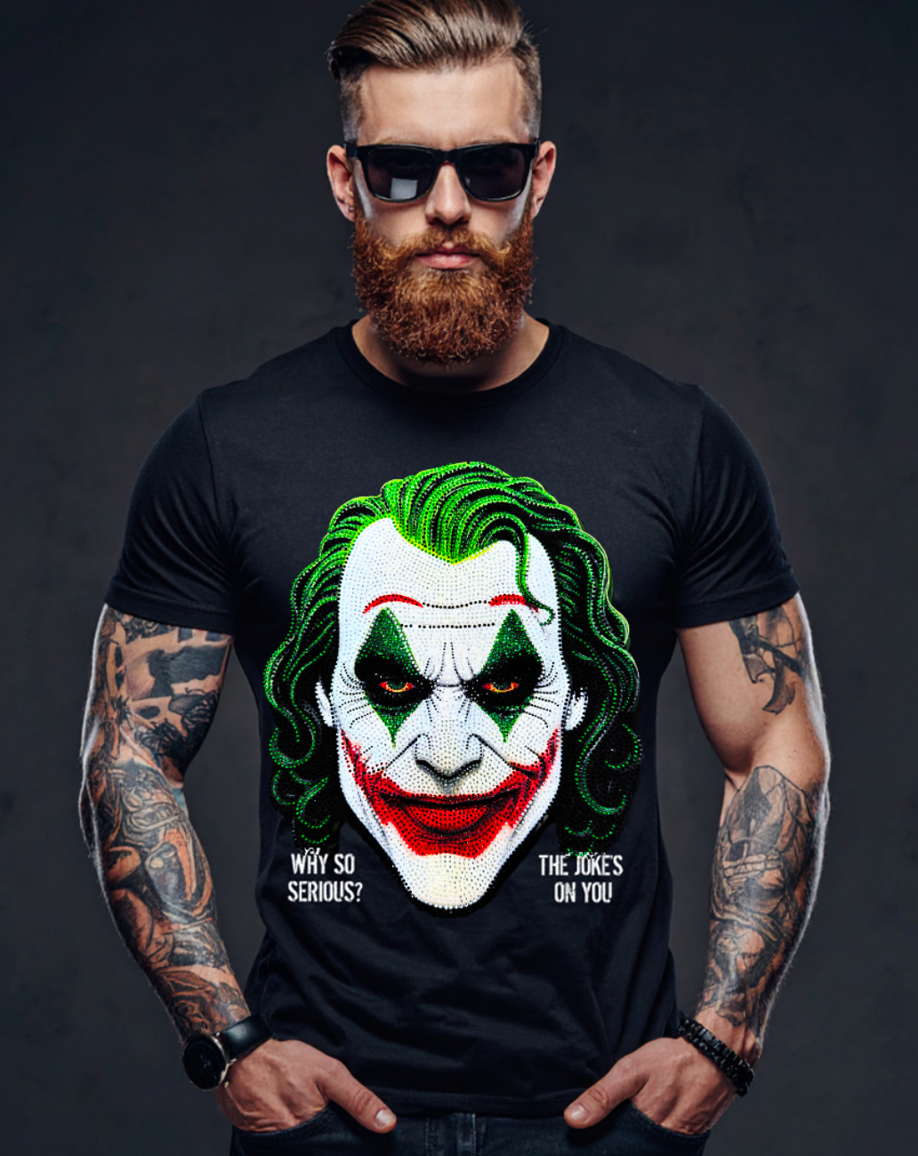 Grooveman “Why So Serious?” Bling Face Tee