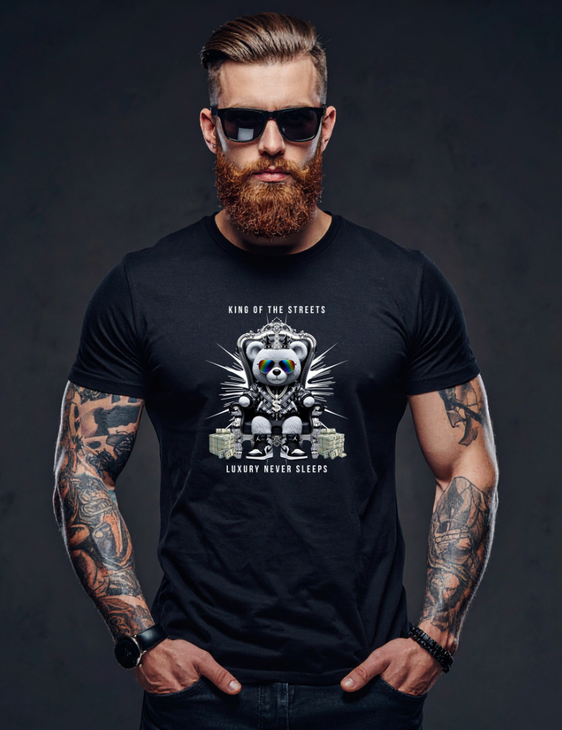 Grooveman “King of the Streets” Black Collection Premium Tee