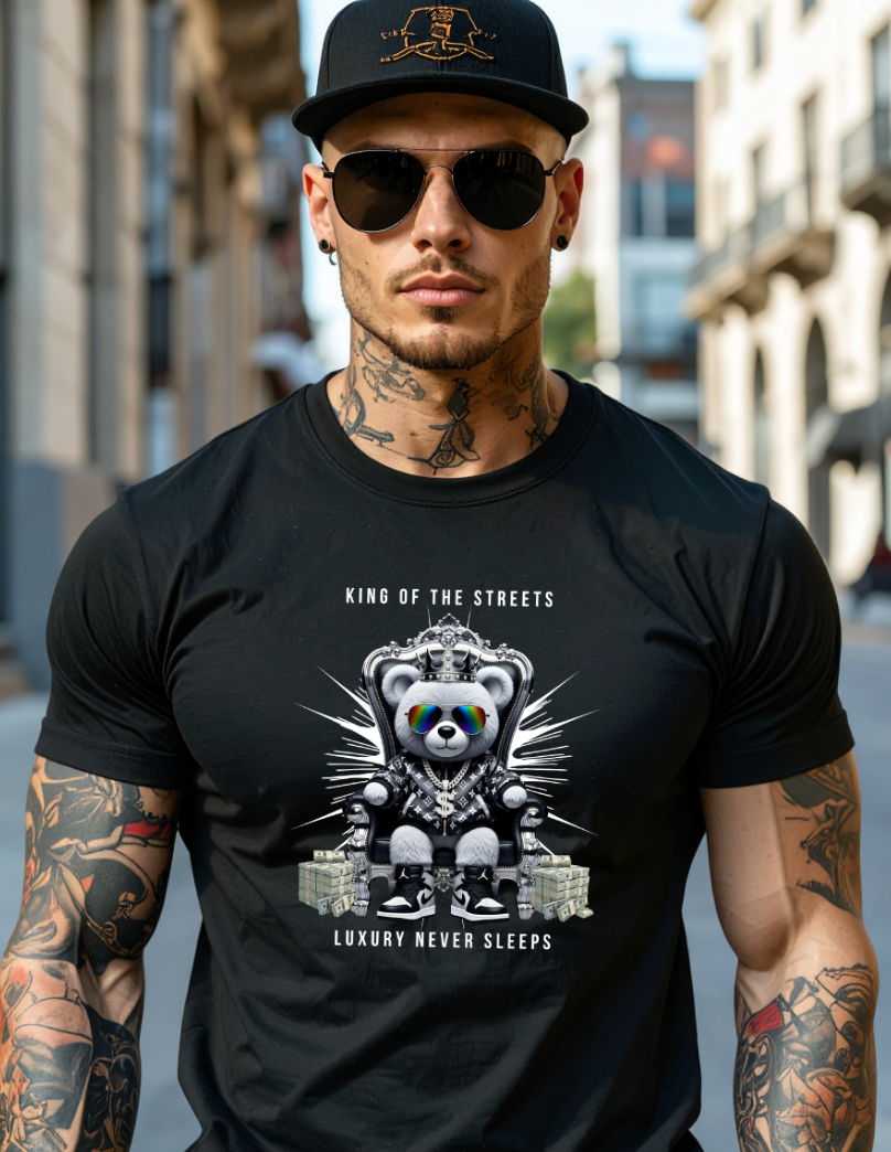 Grooveman “King of the Streets” Black Collection Premium Tee
