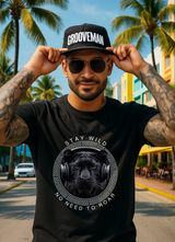 Grooveman Stay Wild Panther DJ Graphic T-Shirt | Black Collection