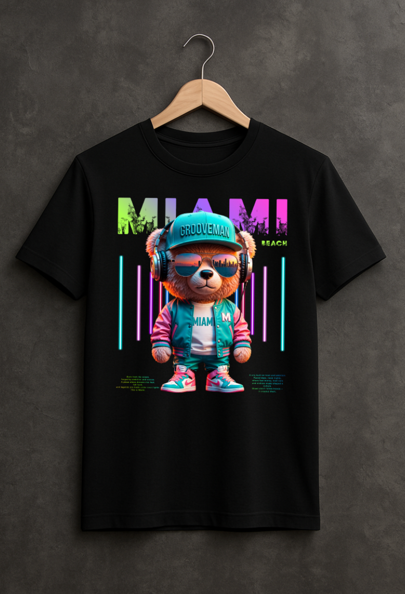 Miami Streetwear Teddy T-Shirt | Grooveman Graphic Tee