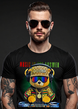 Music Is The Answer Rhinestone T-Shirt | Grooveman Bling DJ Tee