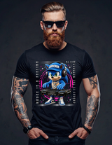 Grooveman DJ Sonic Graphic T-Shirt | House Music Festival Streetwear Tee