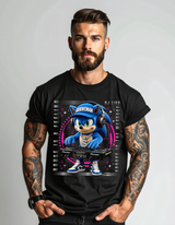 Grooveman DJ Sonic Graphic T-Shirt | House Music Festival Streetwear Tee