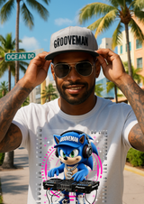 Grooveman DJ Sonic Graphic T-Shirt | House Music Festival Streetwear Tee