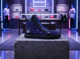 Navy Spikes Lace up High top Sneaker Encore by Fiesso