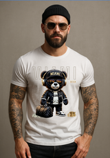 Miami Bear Luxury Graphic T-Shirt | Grooveman Streetwear Black Tee