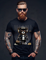 Miami Bear Luxury Graphic T-Shirt | Grooveman Streetwear Black Tee