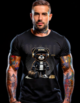 Miami Bear Luxury Graphic T-Shirt | Grooveman Streetwear Black Tee