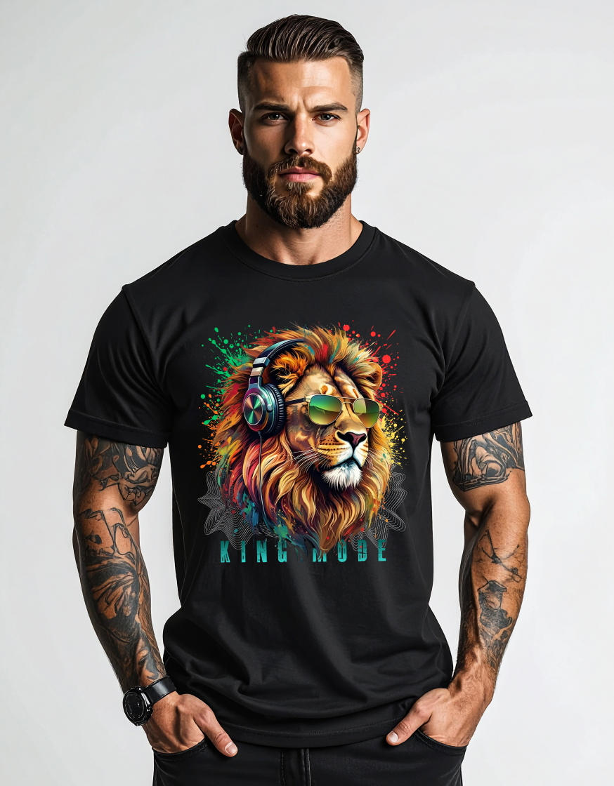 King Mode Lion Graphic T-Shirt – Streetwear Edition
