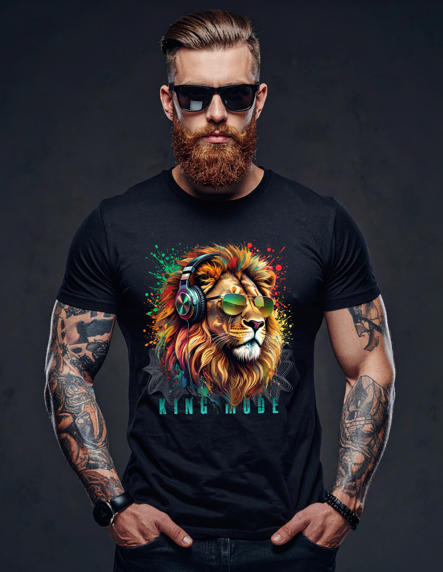 King Mode Lion Graphic T-Shirt – Streetwear Edition
